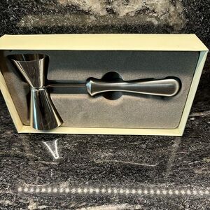 Pottery Barn Silver Jigger with Ergonomic Handle